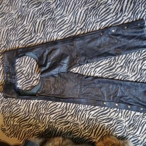 Genuine leather motorcycle chaps